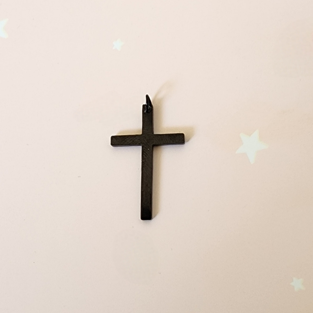 Stainless Steel Cross Pendant - Black